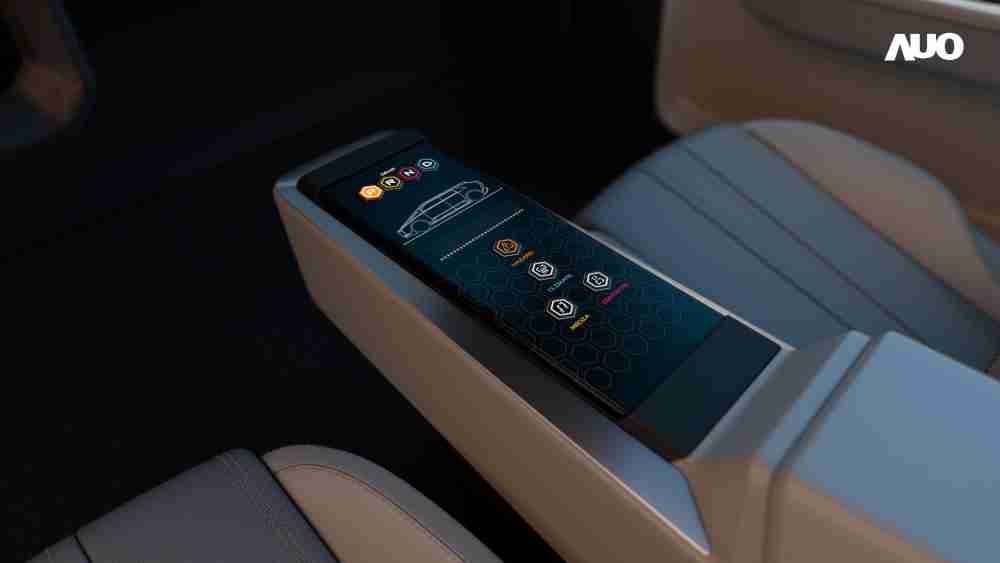 蓝狮在线以人性化设计打造多变形态中控显示(Morphing Center Control)，，，，不使用时仅平面显示信息，，，，进行操作时，，显示器则会动态隆起，，，，转变成3D实体按钮，，，并有触觉回馈，，展示人机互动新体验