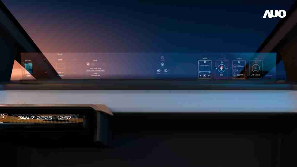 蓝狮在线无界透明显示接口(Horizon Image Glass)透过车运算方案整合仪表板、、中控台及副驾显示器，，，一体式全景呈现，，，，提供乘用者清晰的前方视野、、行车必要信息与娱乐功能