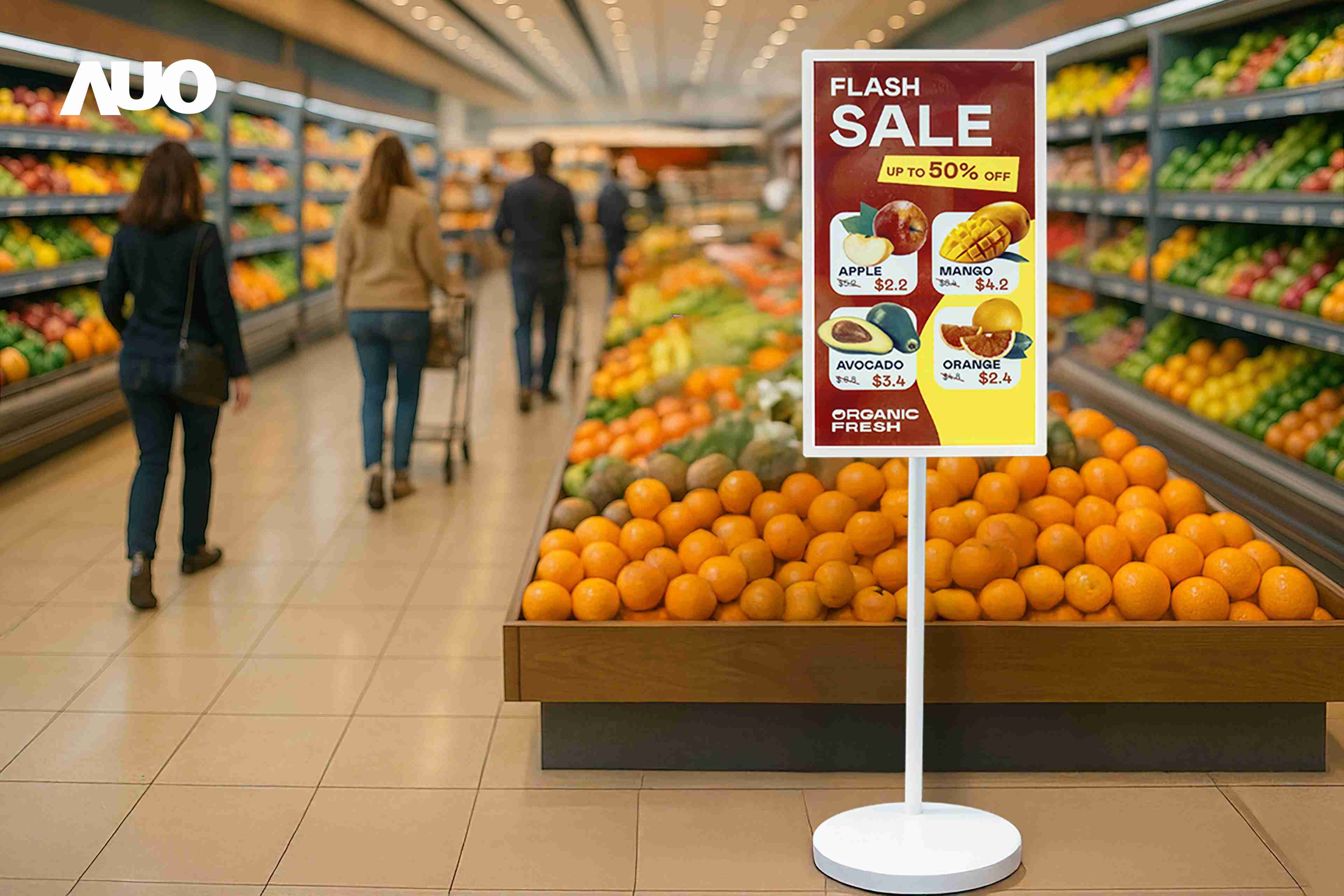 达擎首亮相低功耗、、全彩的〝aecoPost电子纸解决方案〞，，仅在更新画面时需要微量的电力驱动，，，无需布建电线的便捷设计，，，，使其可灵活应用、、、、随意置放，，并可透过云端或行动装置app，，，轻松管理及排程广告内容，，，晋升店头营销利器。。